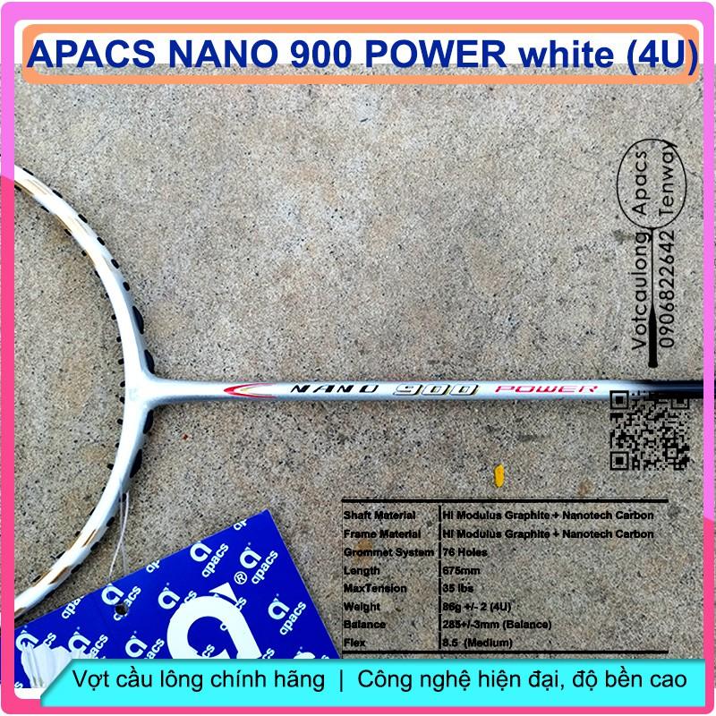 Vợt cầu lông Apacs Nano Power 900 - 4U - trắng thanh thoát