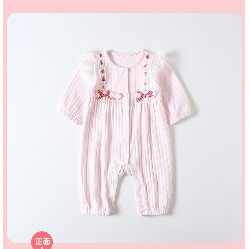 Body công chúa nơ dây đỏ bèo vai siêu dễ thương cao cấp cho bé gái