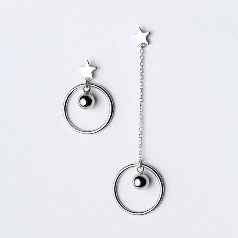 Bông tai hình tròn mix khối cầu ý tưởng hình học độc đáo hiện đại