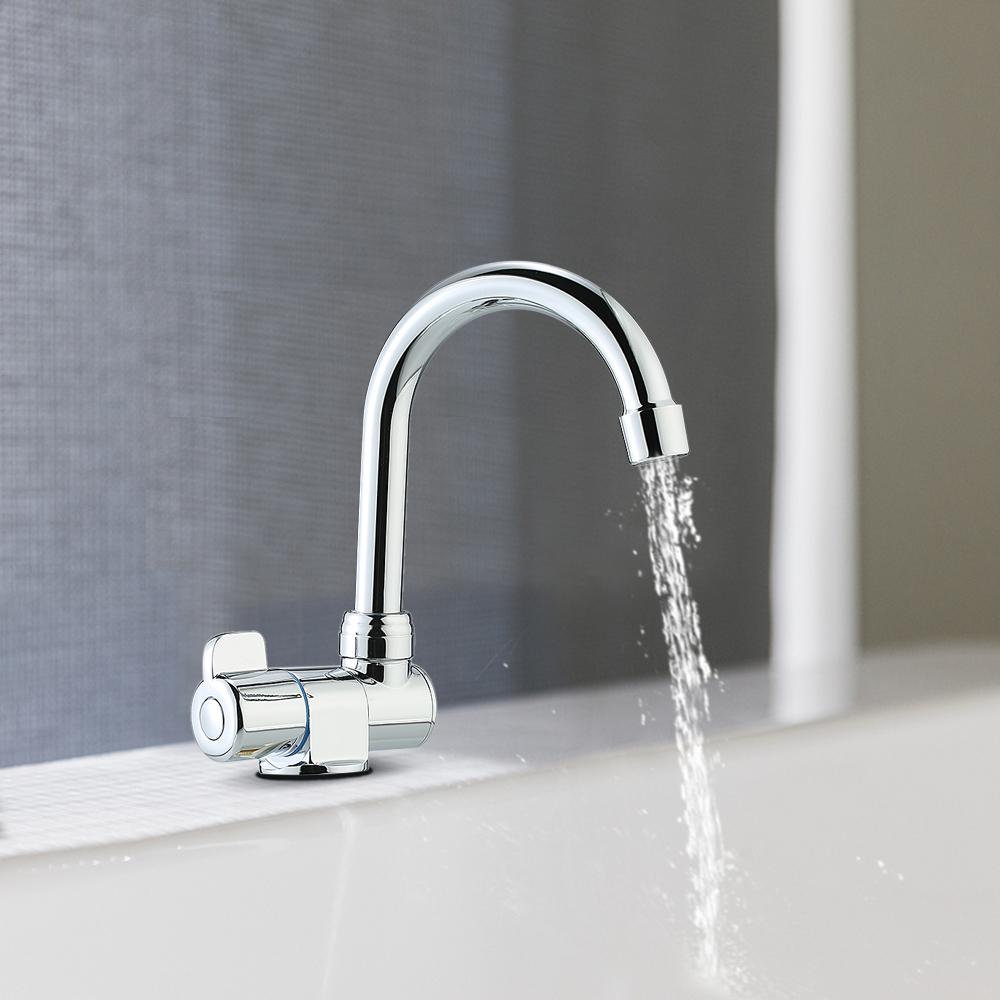 Vòi nước gấp gọn xoay 360 độ bằng đồng mạ crom kiểu dáng thanh lịch