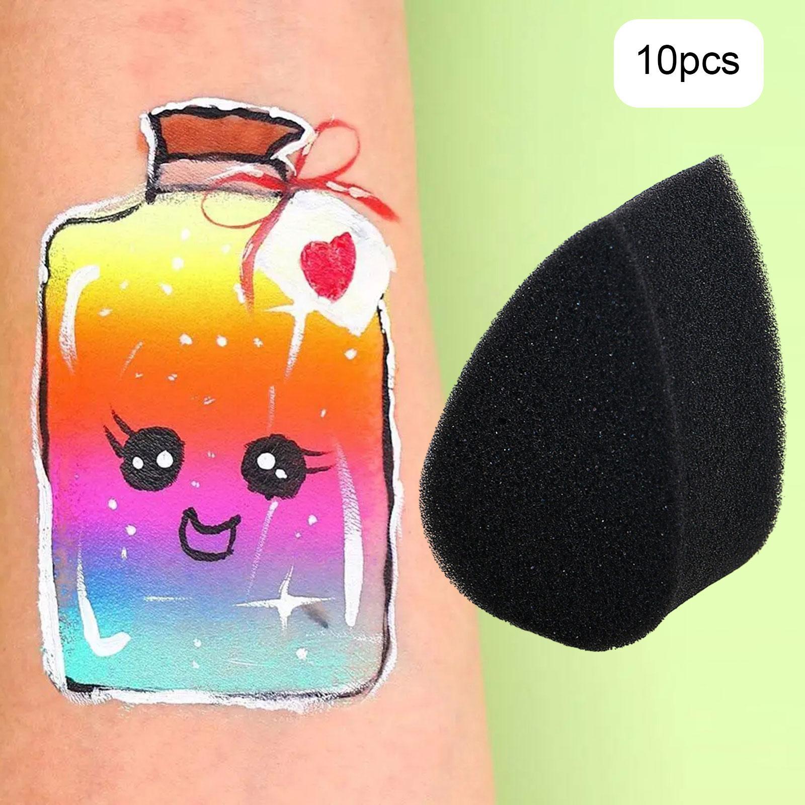 10x Body Painting Sponges for Kids High Density Black Face Painting Supplies
