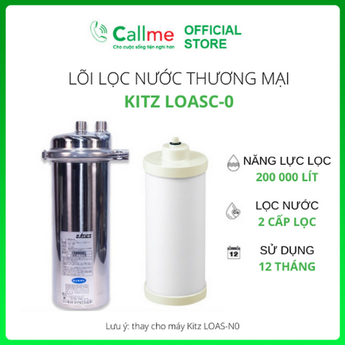 Lõi lọc thay thế Kitz LOASC-0 thay cho máy lọc nước Kitz LOAS-N0 công suất 200000 lít, 2 cấp lọc - Hàng nhập khẩu chính hãng