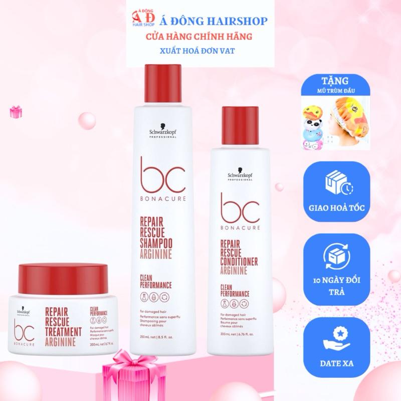 [+Tặng mũ trùm] DẦU GỘI - XÃ - DẦU HẤP SCHWARZKOPF BC REPAIR RESCUE PHỤC HỒI TÓC HƯ TỔN