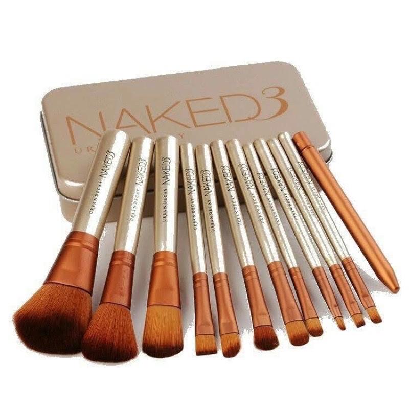 Sét cọ trang điểm 12 món Naked 3.lông mịn ,mềm đa năng trang điểm ,kèm hộp thiếc cho chị em làm đẹp