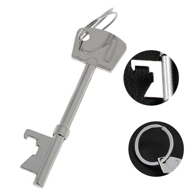 Men Beer Bottle Openers Key Pendant Multifunction Hanging Ring Key Chain Metal Can Opener Bar Tools Unique Creative Gift