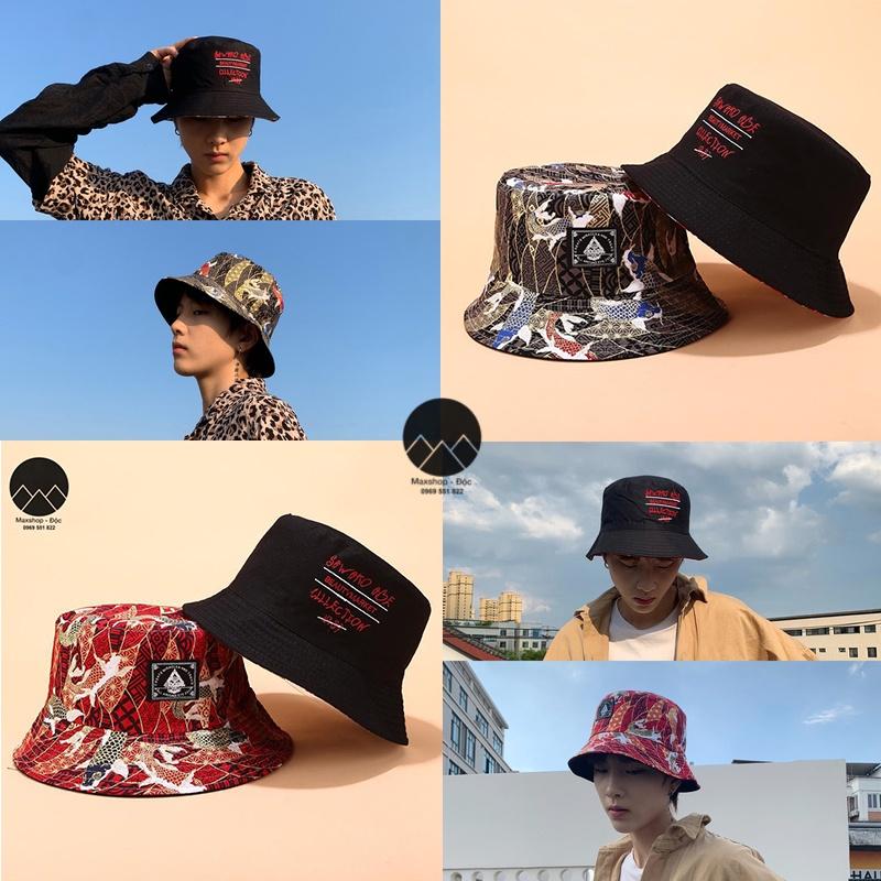 Mũ bucket 2 mặt phong cách ulzzang họa tiết cá chép chất dày form chuẩn hot trend