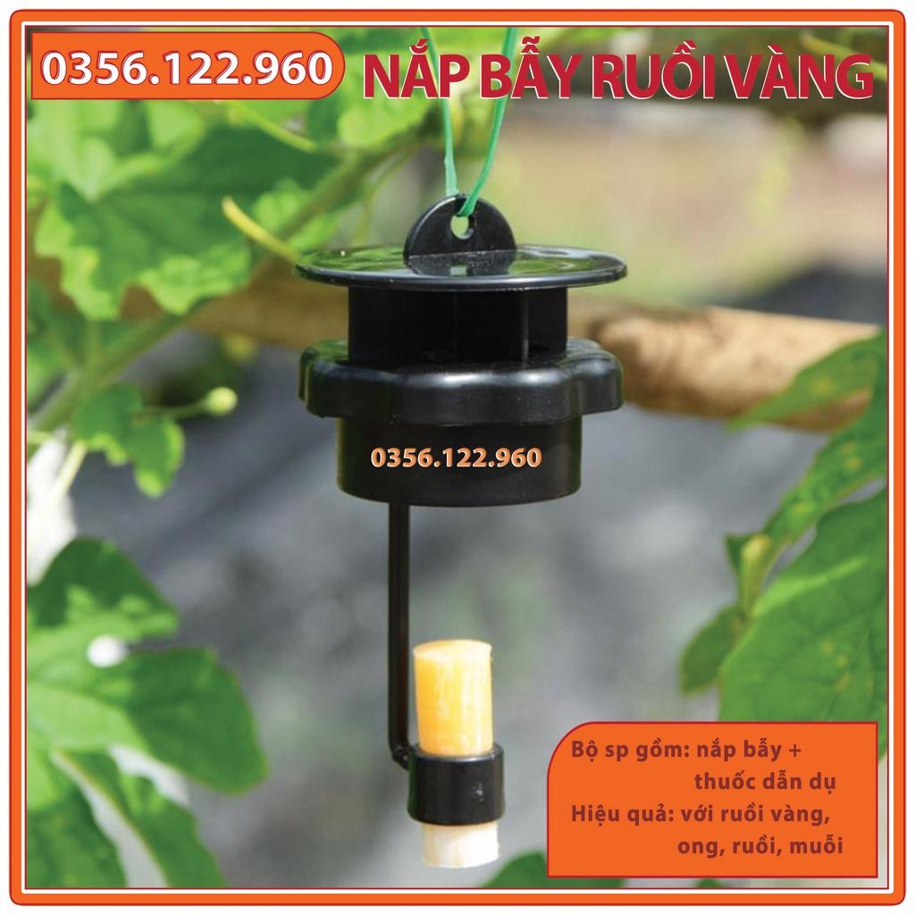 Set 10 Nắp bẫy Ruồi vàng + thuốc dẫn dụ - Dụng cụ bẫy Ruồi, muỗi, ong