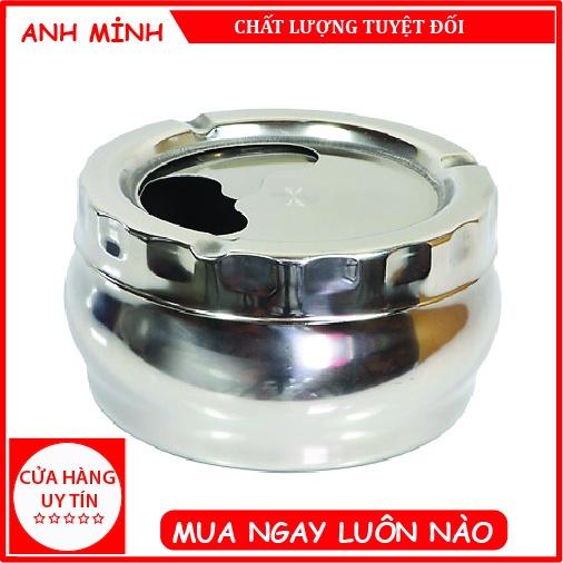 Gạt tàn nắp xoay inox dạng tròn