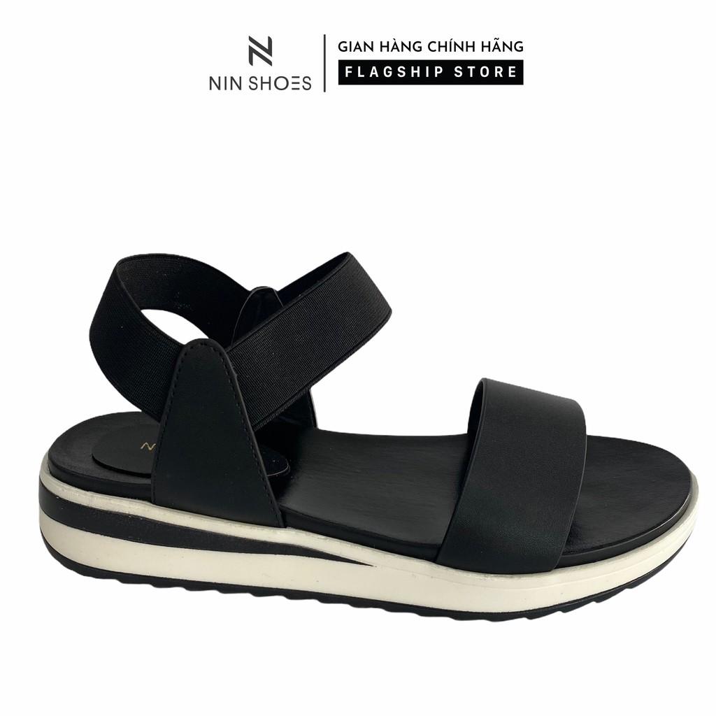 Dép sandal nữ Ninshoes - Dép quai hậu nữ quai ngang bản to quai hậu chun