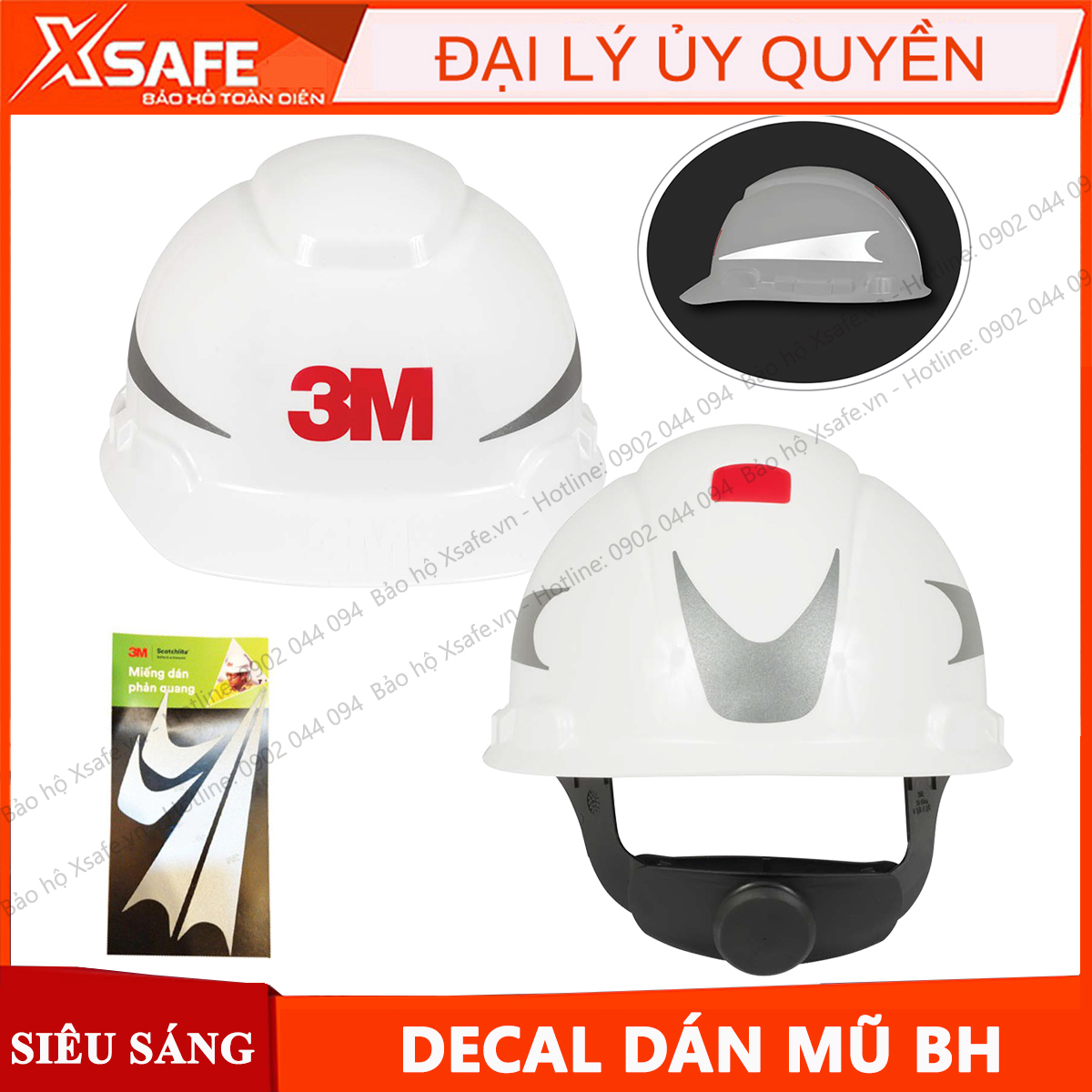 Decal phản quang 3M - Decal siêu sáng dán nón bảo hộ, mũ bảo hiểm, xe máy, đảm bảo an toàn vào ban đêm