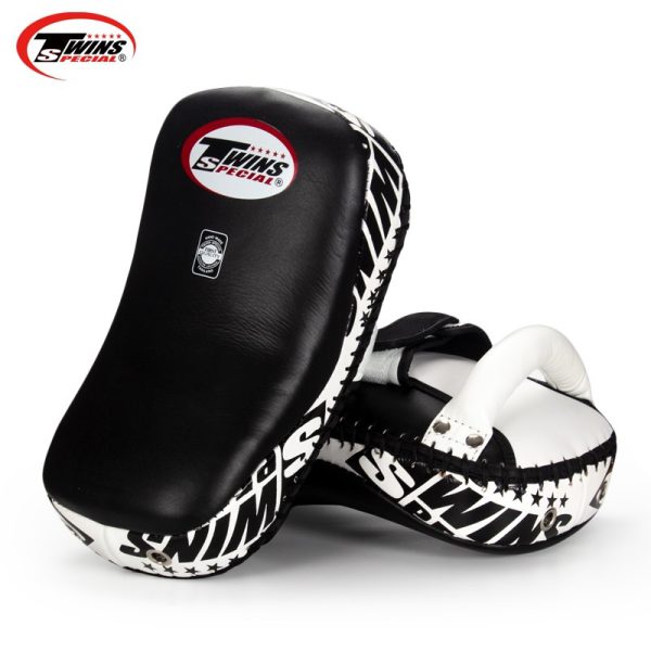 Đích Đá Twins Curved Leather Kick Pads Kpl-10/ Boxing/ KickBoxing/ MuayThai - White/ Trắng