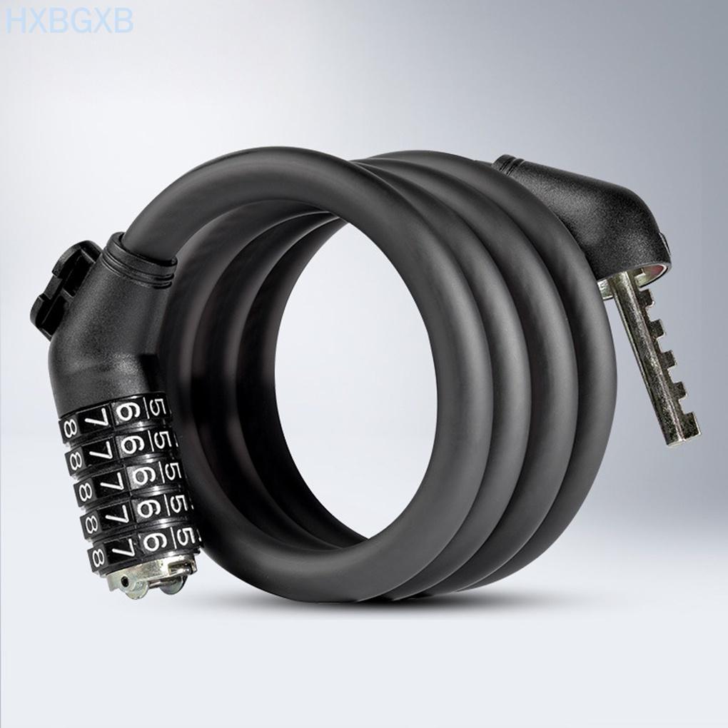 1.2/1.8m Anti Theft Bike Lock Steel 5 Digital Code Password Key Type Combination Bicycle Cable Lock