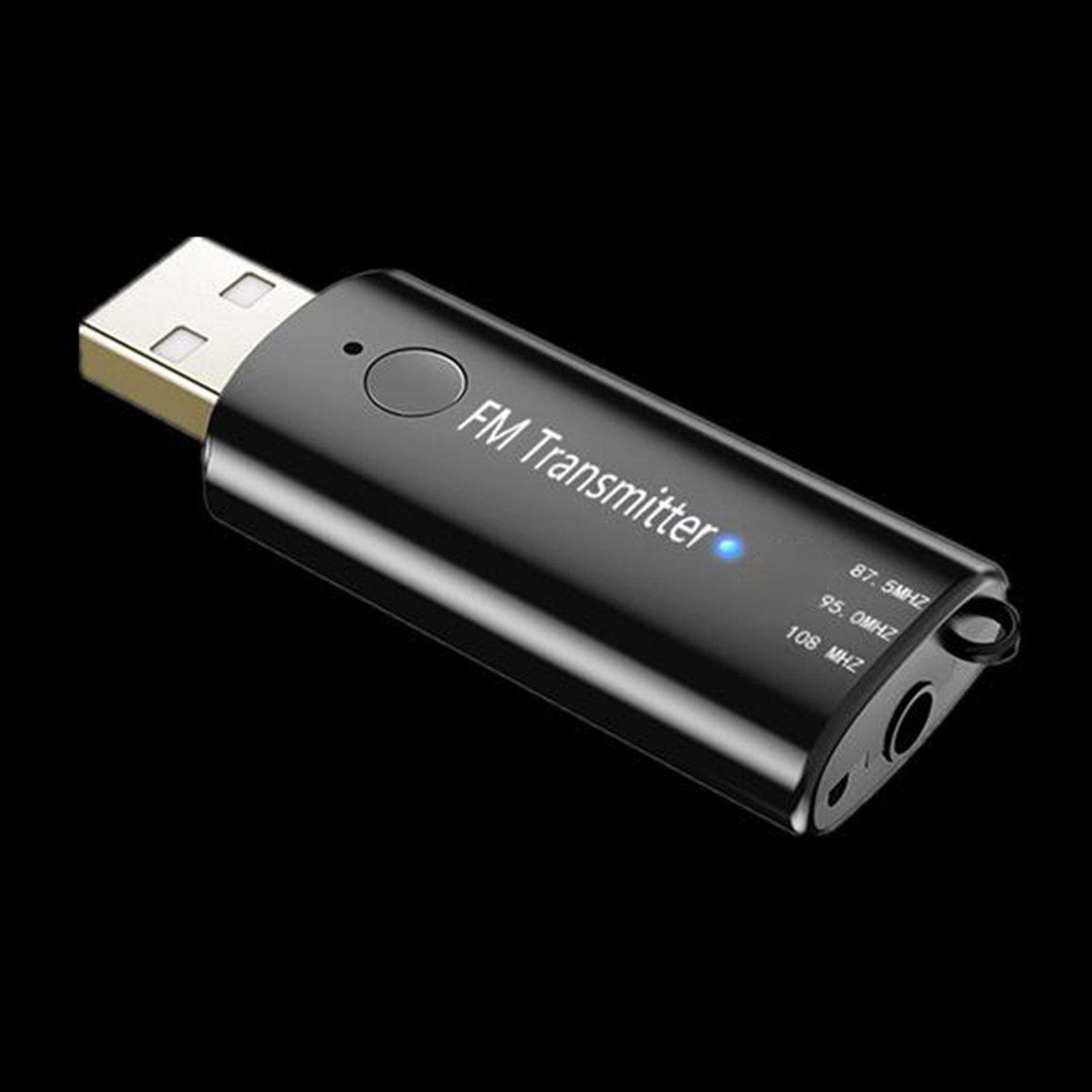 Bluetooth 5.0 Transmitter and Receiver FM 2-in-1 Low Latency Mini Wireless Audio Adapter AUX Adapter for TV Home Sound System Car Headphones Speakers