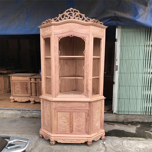 Tủ góc trang trí gỗ hương cao cấp