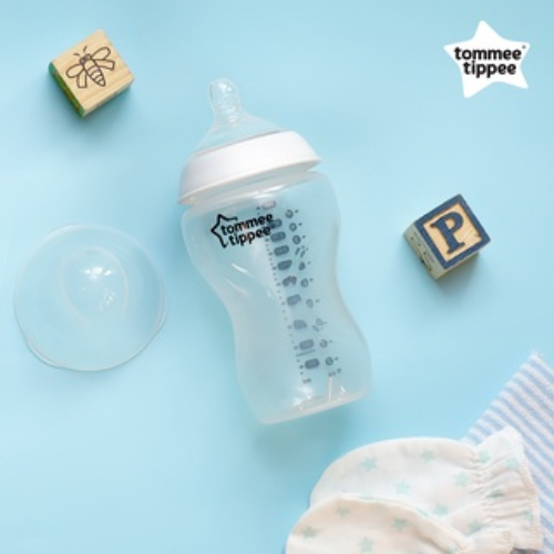 COMBO Bình sữa ty siêu mềm tự nhiên Tommee Tippee Closer to Nature 340ml &amp; Núm ty silicon thay thế 6M+