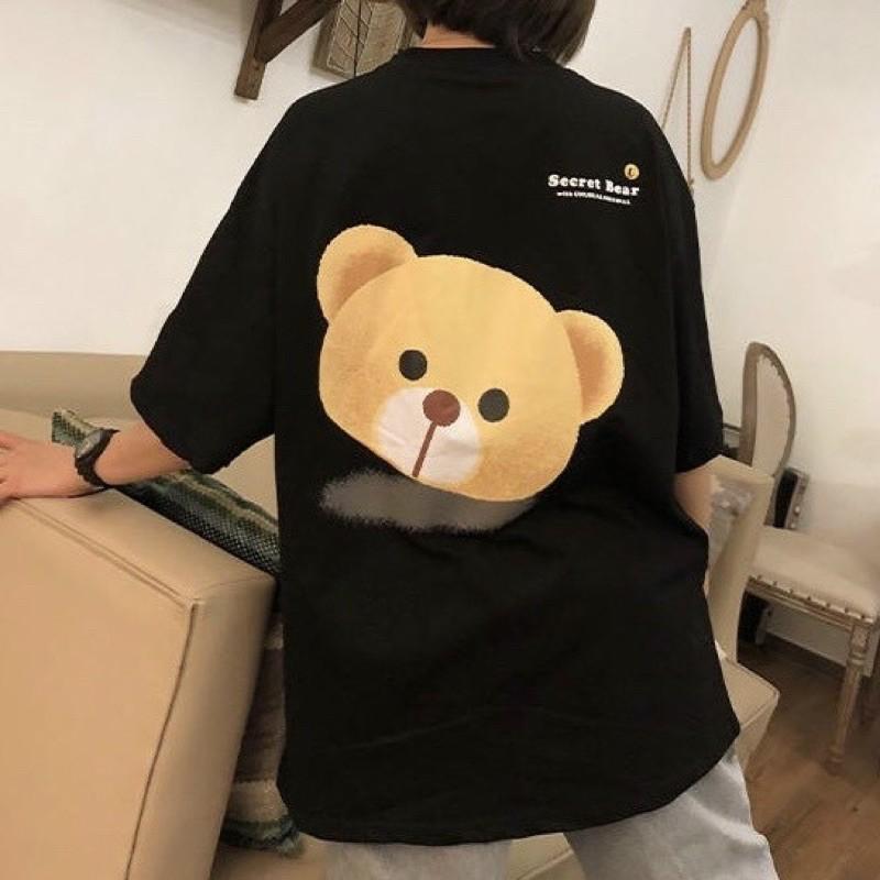 Áo thun tay lỡ form rộng hình gấu