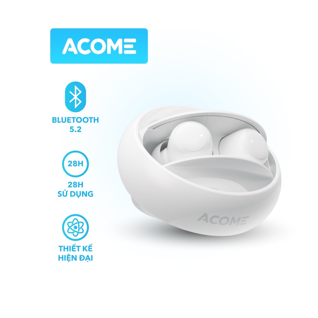 Tai nghe Không Dây Bluetooth ACOME Airdots T7 TWS Tai Nghe Không Dây Cảm Ứng thiết kế In-ear Bluetooth 5.2 - Hàng Chính Hãng