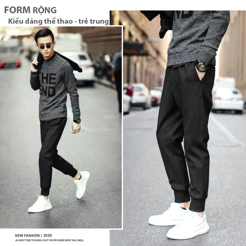 Quần thể thao nam TinoFun mã TT57 thể dục jogger kiểu thun trơn bó ống đẹp dài co giãn mùa hè thu