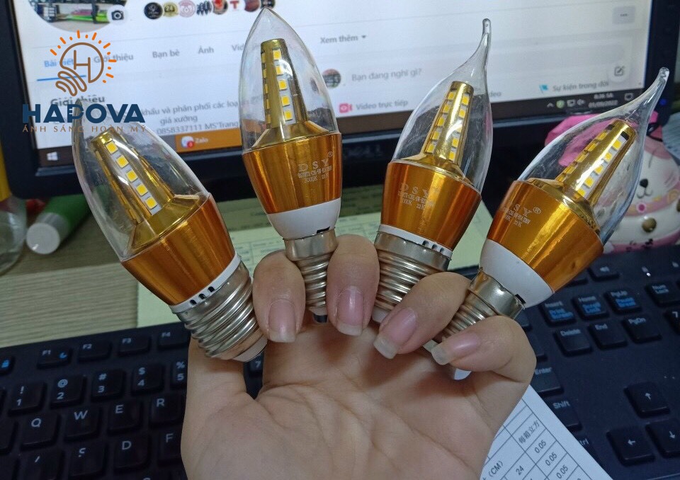 Bóng đèn Led Edison nến râu ánh sáng vàng 4W HAPOVA DESNY 2028