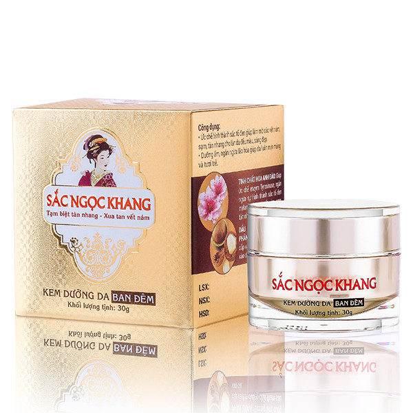 Combo Sữa Rửa Mặt 100g Serum Dưỡng Trắng 20ml Kem Dưỡng Da Ban Đêm 30g Sắc Ngọc Khang Dưỡng Da Sáng Căng Mịn Tạm Biệt Tàn Nhang Xua Tan Vết Nám