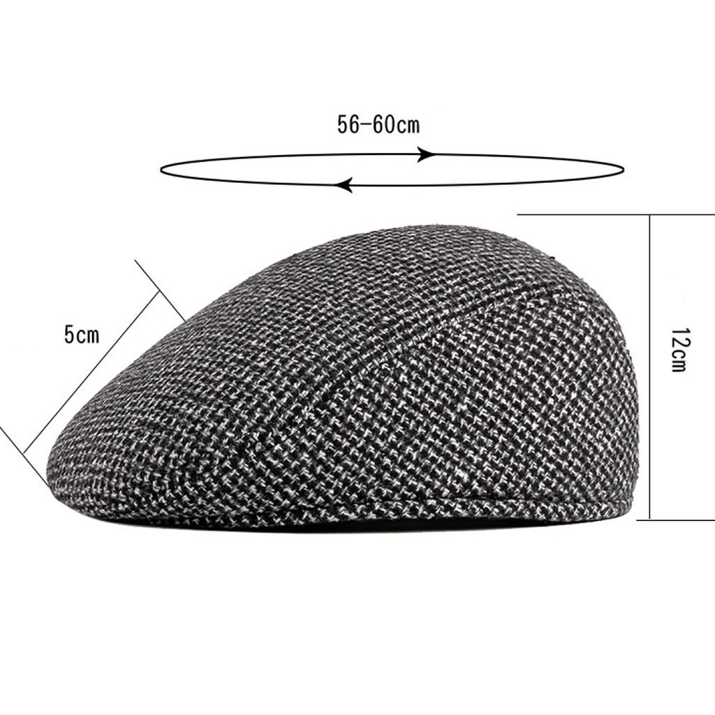 Mũ nồi – Nón beret che tai kẻ sọc nhỏ thu đông cực đẹp dành cho nam trung niên – Nón beret vải len, nỉ dạ cao cấp