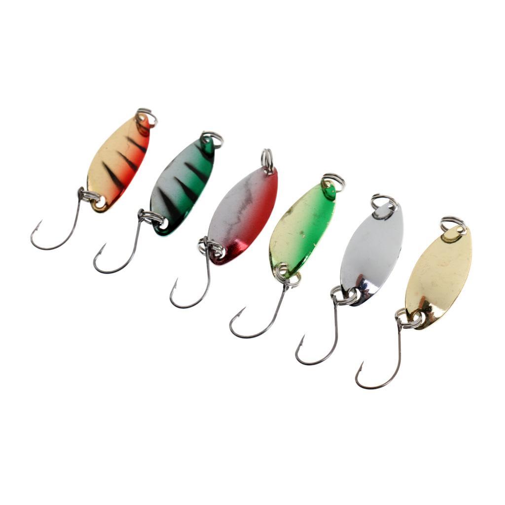 12pcs/Lot Paillette Fishing Lure Hard Bait Spoon Sequins Metal Lures with Barbed Hooks