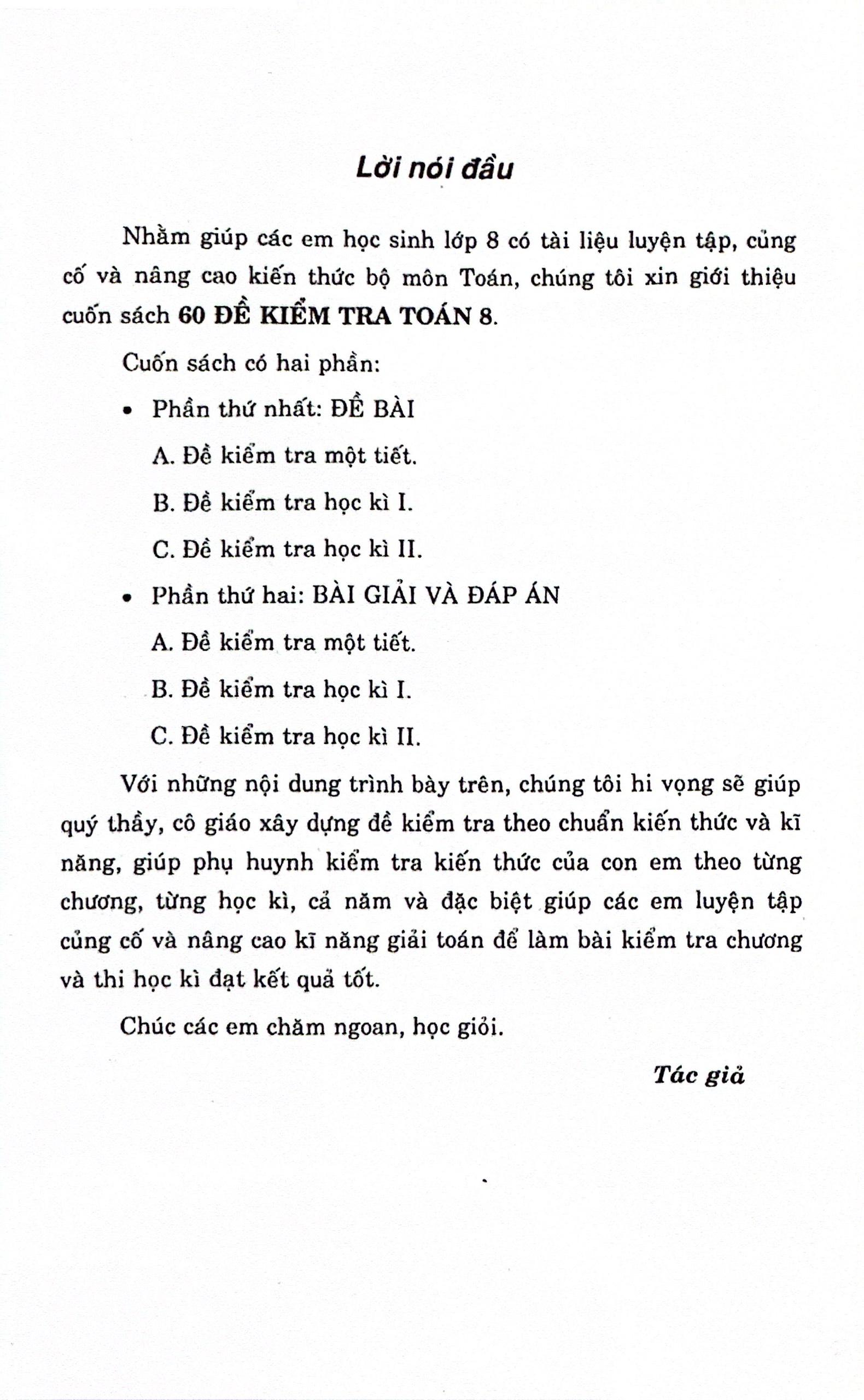 60 Đề Kiểm Tra Toán 8 (Theo Chương Trình GDPT Mới)