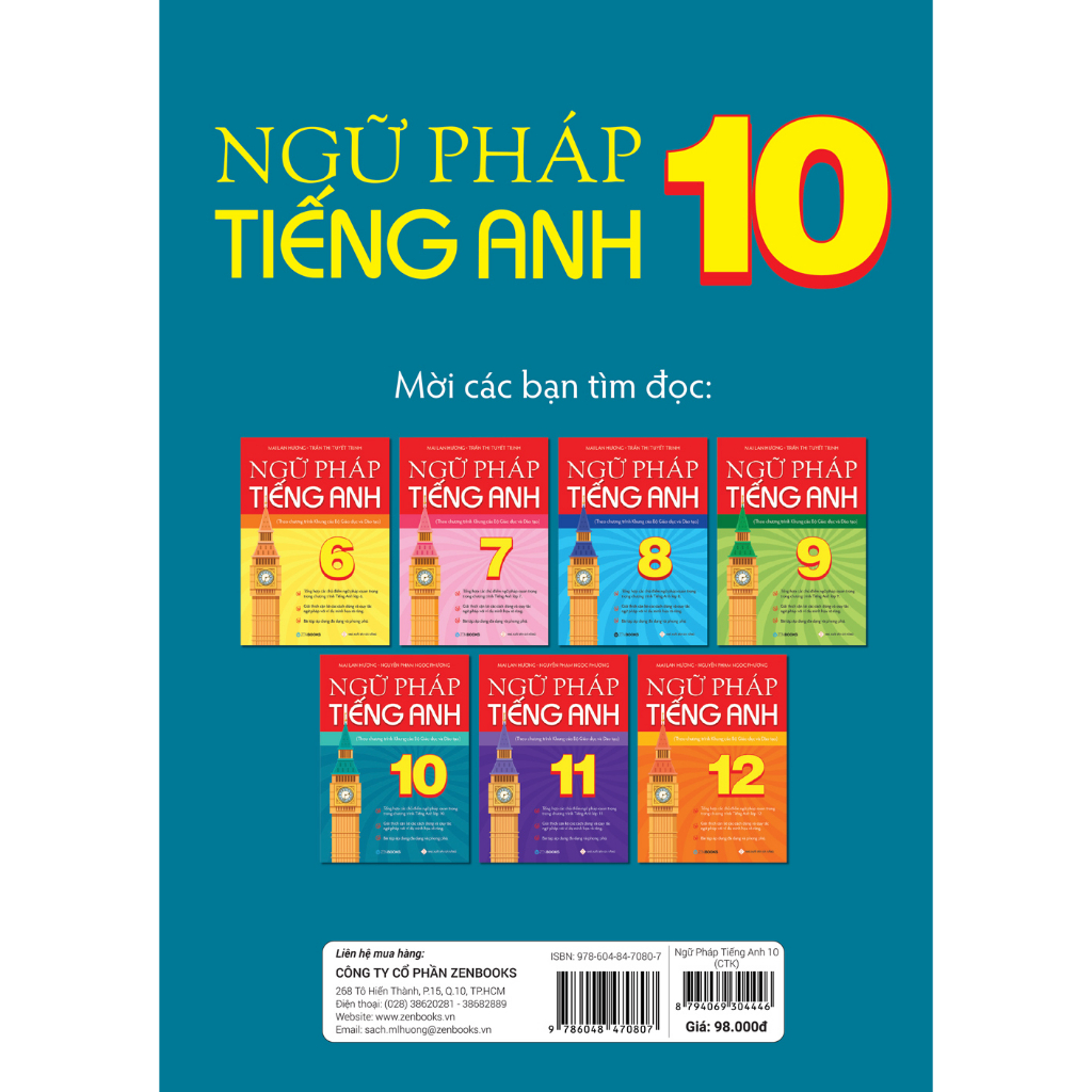 Sách - Ngữ Pháp Tiếng Anh Lớp 10 (Theo CT Khung Của Bộ GD&ĐT) - Mai Lan Hương