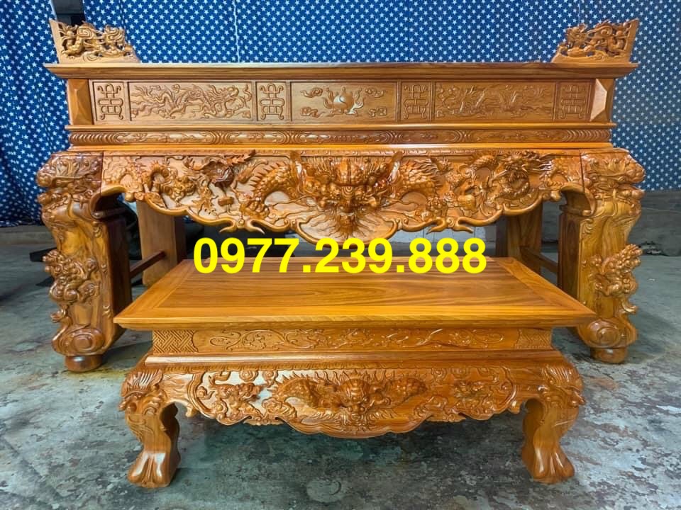 sập thờ gỗ gụ chân 16cm