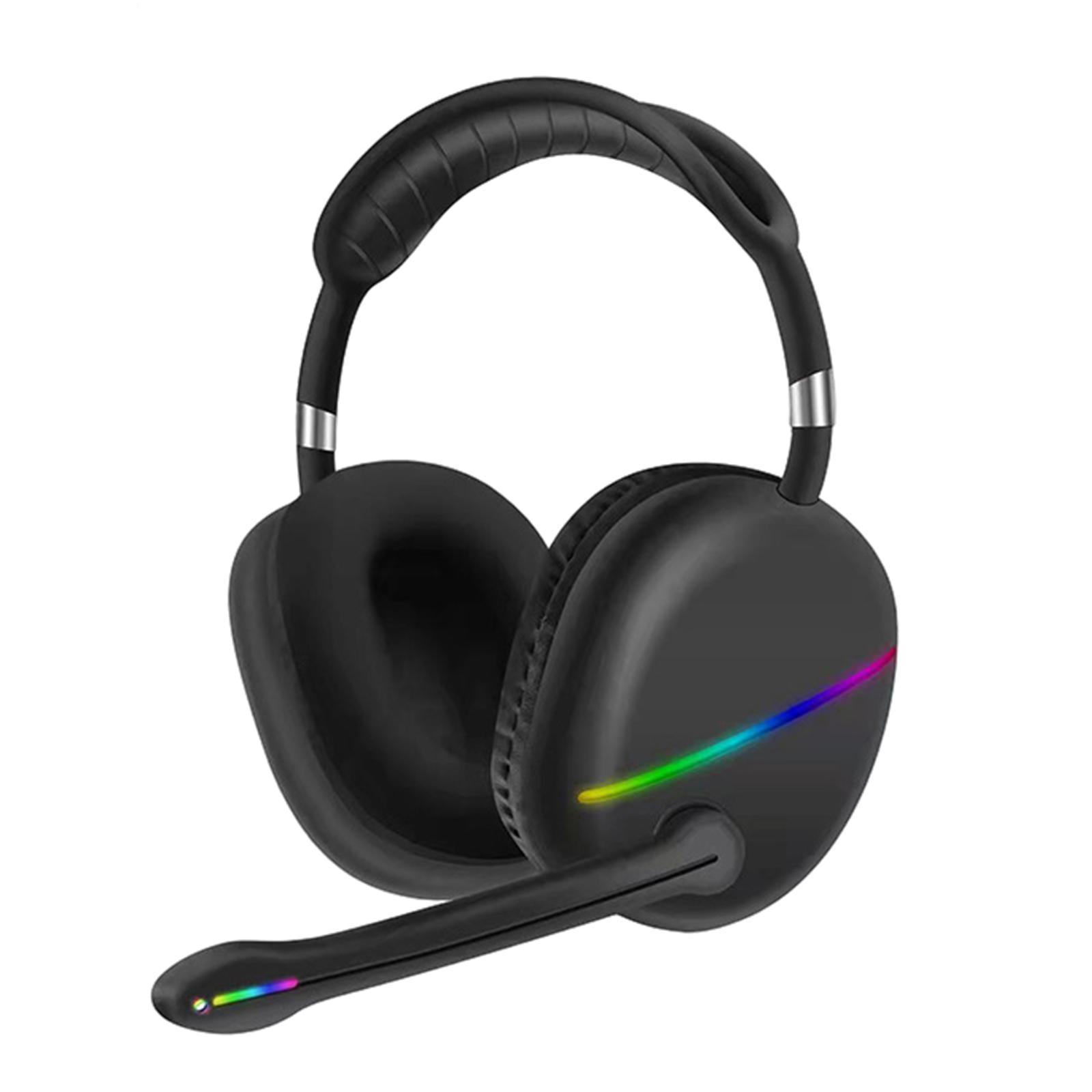 2 Bluetooth 5.1 Headphones with Microphone, RGB Lights, HiFi Low Latency Computer