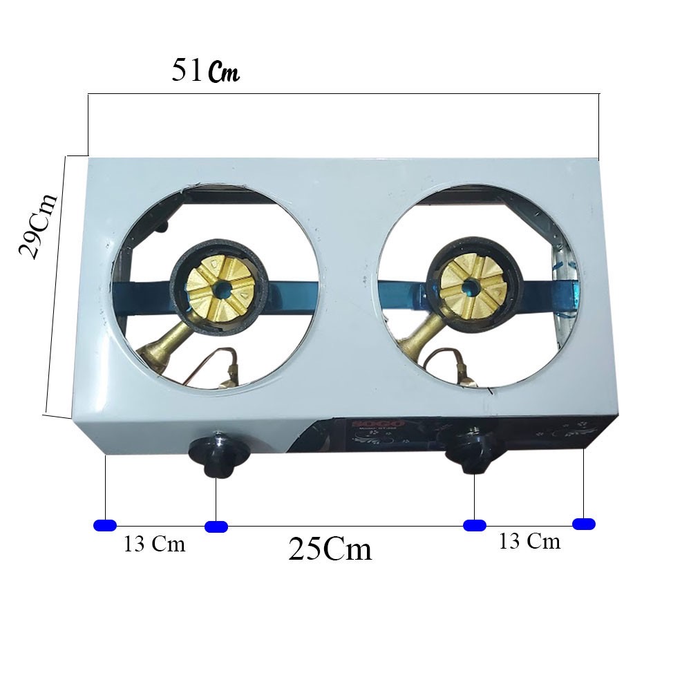 Bếp Khè Ga 2 Lò Bán Công Nghiệp SOGO GT-208S2-Ngọn Lửa Xanh-Hàng Chính Hãng