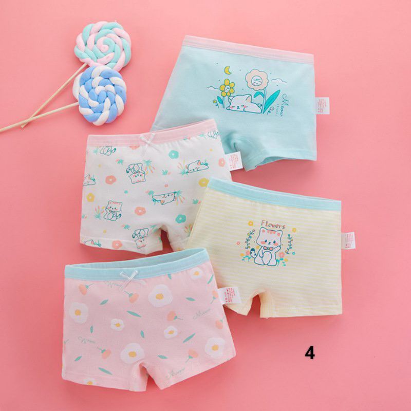 Quần chip đùi xuất Hàn cho bé gái (9-45kg) (Set 4c - giao set ngẫu nhiên)