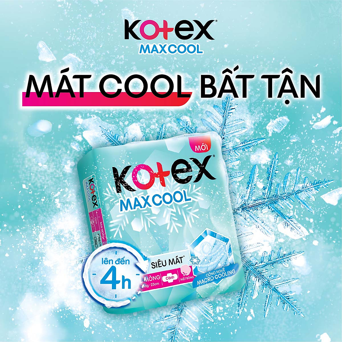 Combo 8 gói Băng Vệ Sinh Kotex Max Cool Siêu Mỏng Không Cánh 23cm 8 miếng
