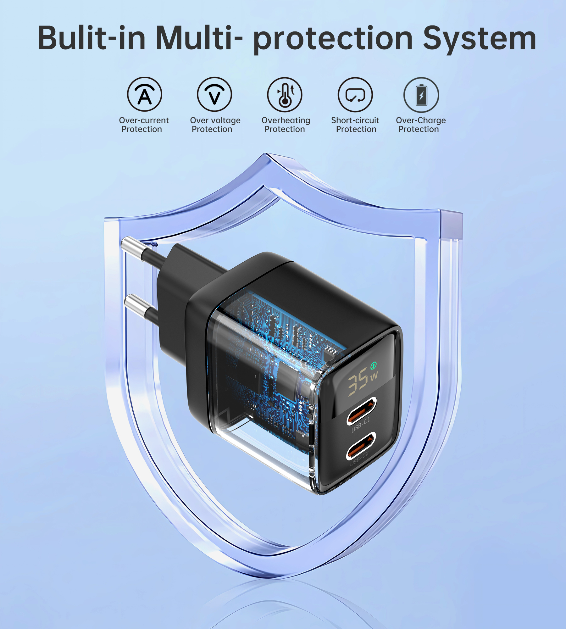 Củ sạc Choetech PD6051 nhanh 2 cổng PD 35W  (Hàng chính hãng)