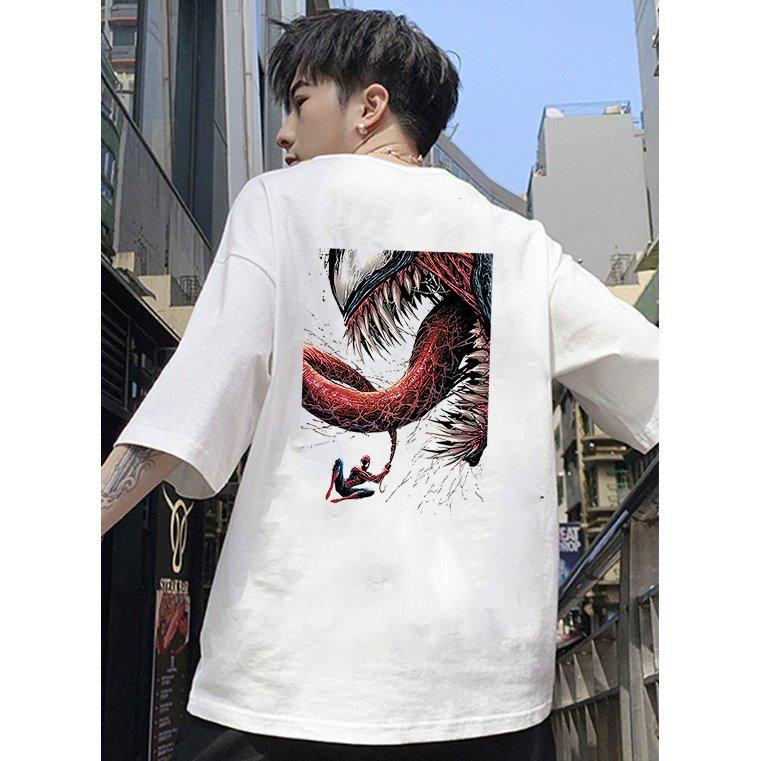 Áo thun unisex nam nữ tay lỡ họa tiết hàm quái vật vải dày mịn 2021T3112