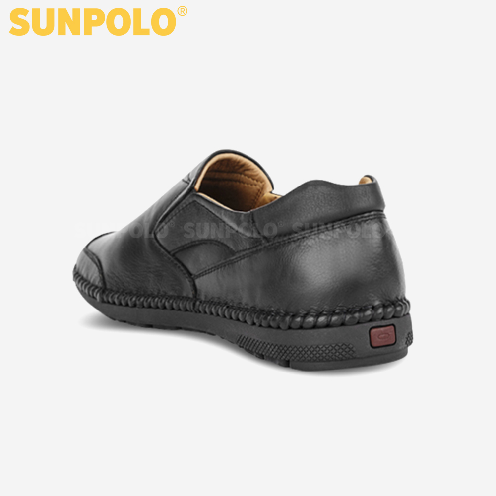 Giày Mọi Nam Da Bò Cao Cấp SUNPOLO LSU007 Có size 45,46 (Đen, Nâu)