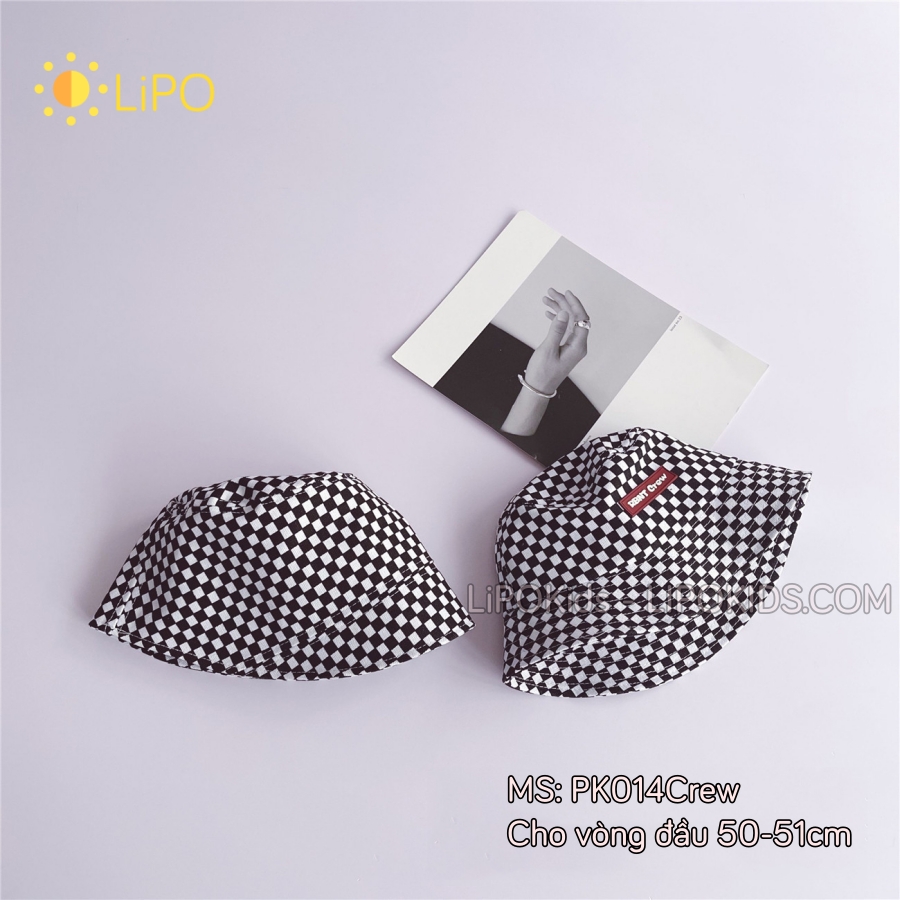 Mũ nón tròn bucket cho bé trai bé gái Crew phong cách, Nón tròn trẻ em size 2-7 tuổi pk014crew