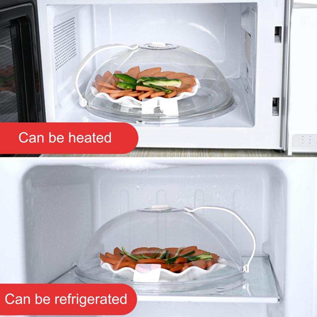 2 Pieces of Transparent Microwave Splatter Cover with Anti-spatter Handle