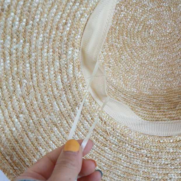 Mùa Hè 2019 Ruy Băng Nón Rộng Bên Mặt Trời Mũ Lưỡi Trai Nữ Lúa Mì Phong Cách Băng Mũ Rơm 11Cm Rộng Vành Ngày Lễ Bãi Biển nón Nữ Chống Nắng Nắp