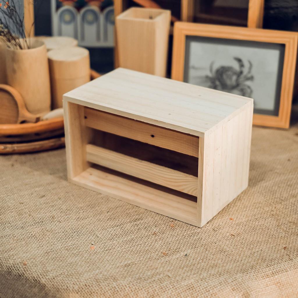 Chậu gỗ hình chữ nhật cắm hoa -Trang trí - Wooden pots