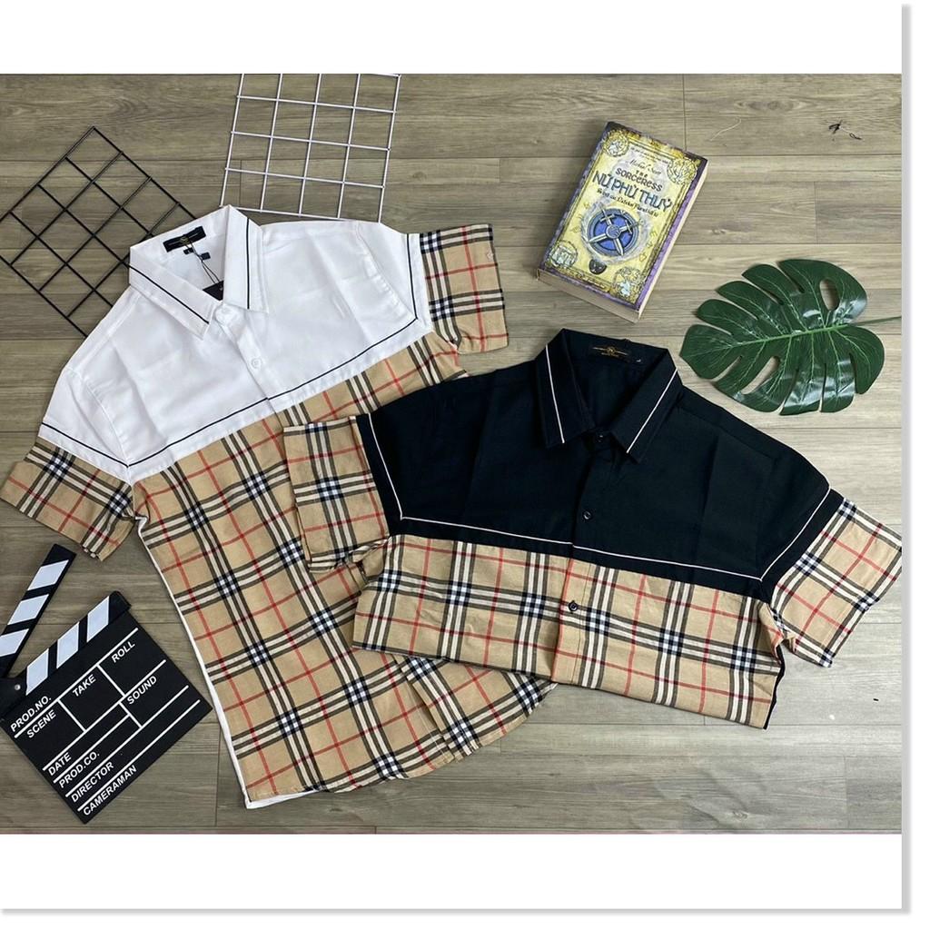 Áo sơ mi 3D phối caro ngắn tay cực đẹp phong cách mới cho ae KME FASHION