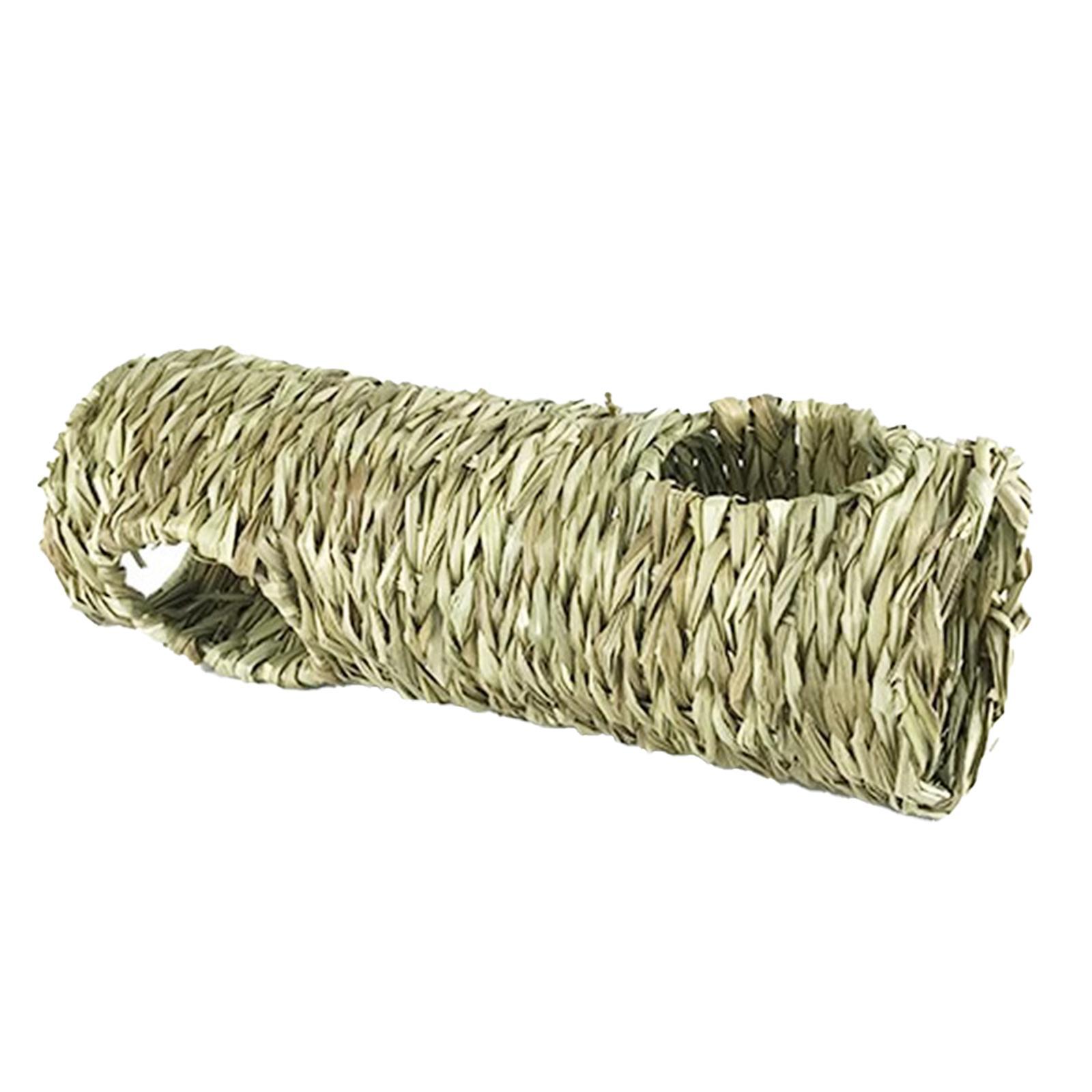 Hamster Grass Tunnel Interactive Toy Hay Bed Cage Cottage Hut Rabbit Tunnel Tube for Hamster Rat Squirrels Ferret
