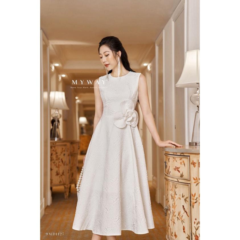 Đầm Nữ Dự Tiệc Thiết Kế MY WAY Dáng Xòe Đính Hoa Sang Chảnh 9MD1127