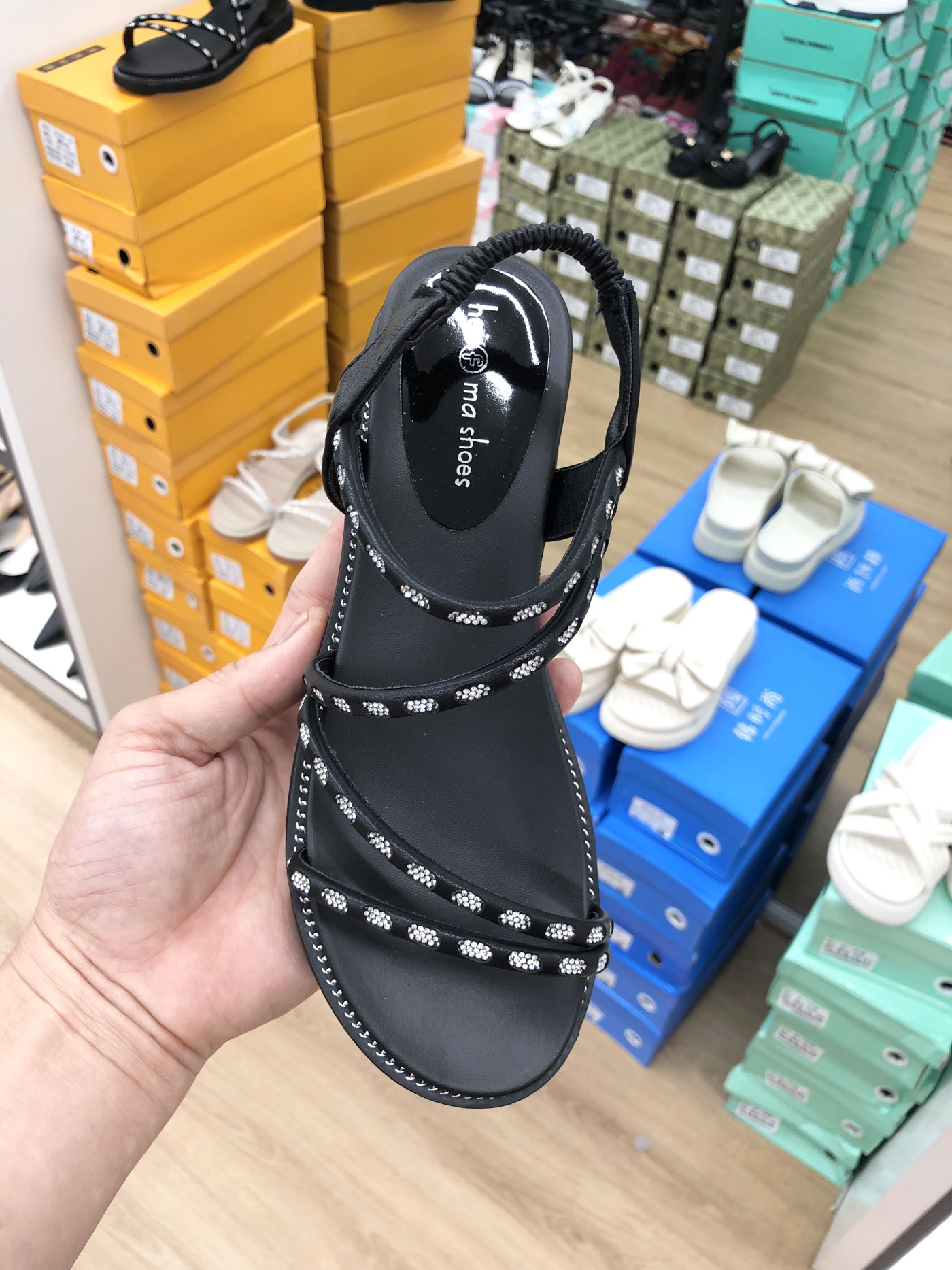 Sandal nhiều dây, quai đá, 3 cm SD2325