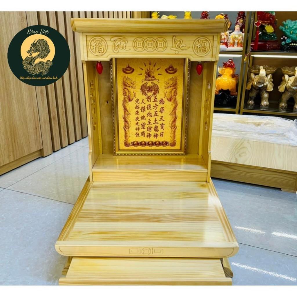 [SHIP HÀ NỘI] Ban thờ thần tài gỗ xoan cao cấp RỒNG VIỆT, kích thước ban thờ 41cm