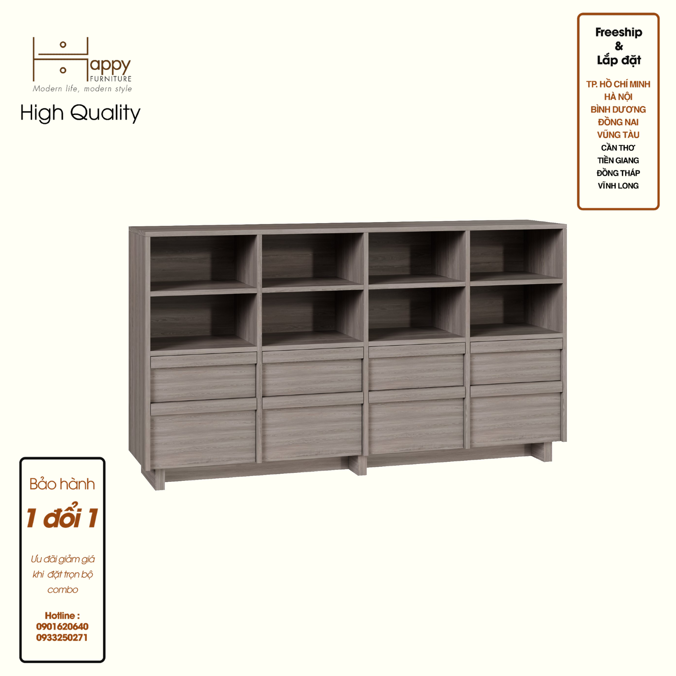 [Happy Home Furniture] MAVIS, Kệ lưu trữ nhiều ngăn , 160cm x 35cm x 90cm ( DxRxC), THK_147