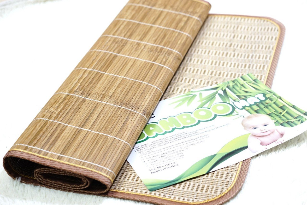 Chiếu trúc tăm Bamboo cho bé - Tặng kèm 1 móc khóa Houston