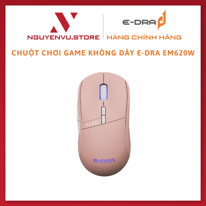 Chuột Không Dây Cao Cấp dành cho Game E-DRA EM620W Pink - Hàng Chính Hãng