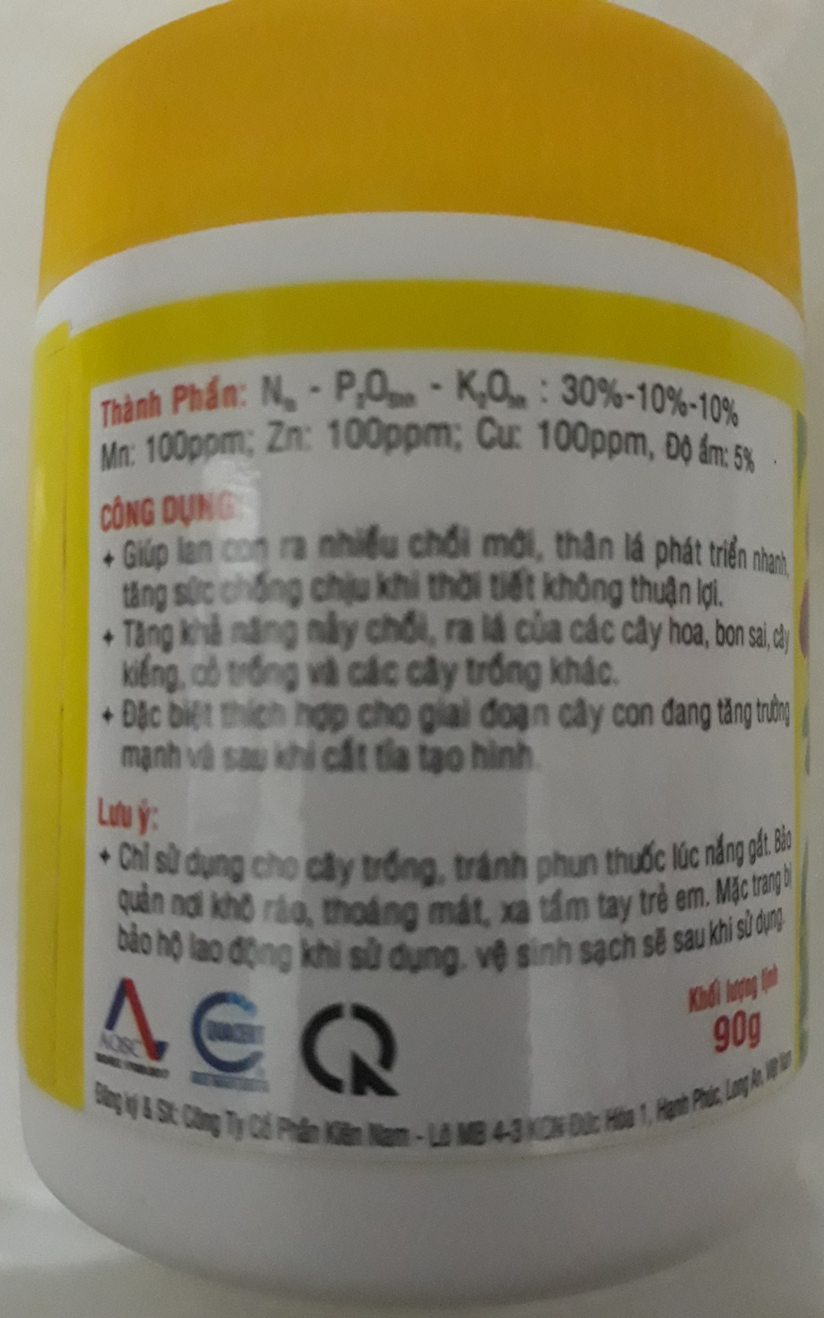 Phân bón lá cao cấp NPK 30-10-10+TE chuyên cho hoa Lan và cây cảnh giúp nảy chồi ra lá Chai 100g