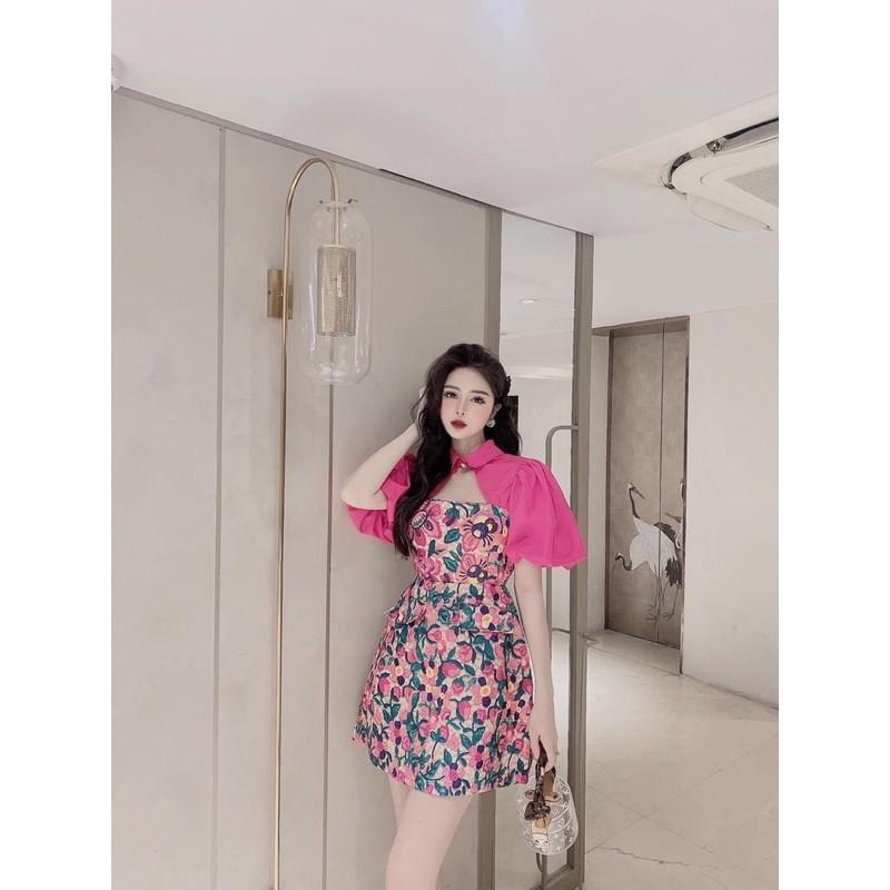 ĐẦM GẤM HOA PHA TAY BỒNG